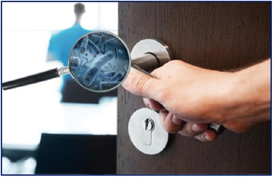 antimikrobiální kliky na dveře